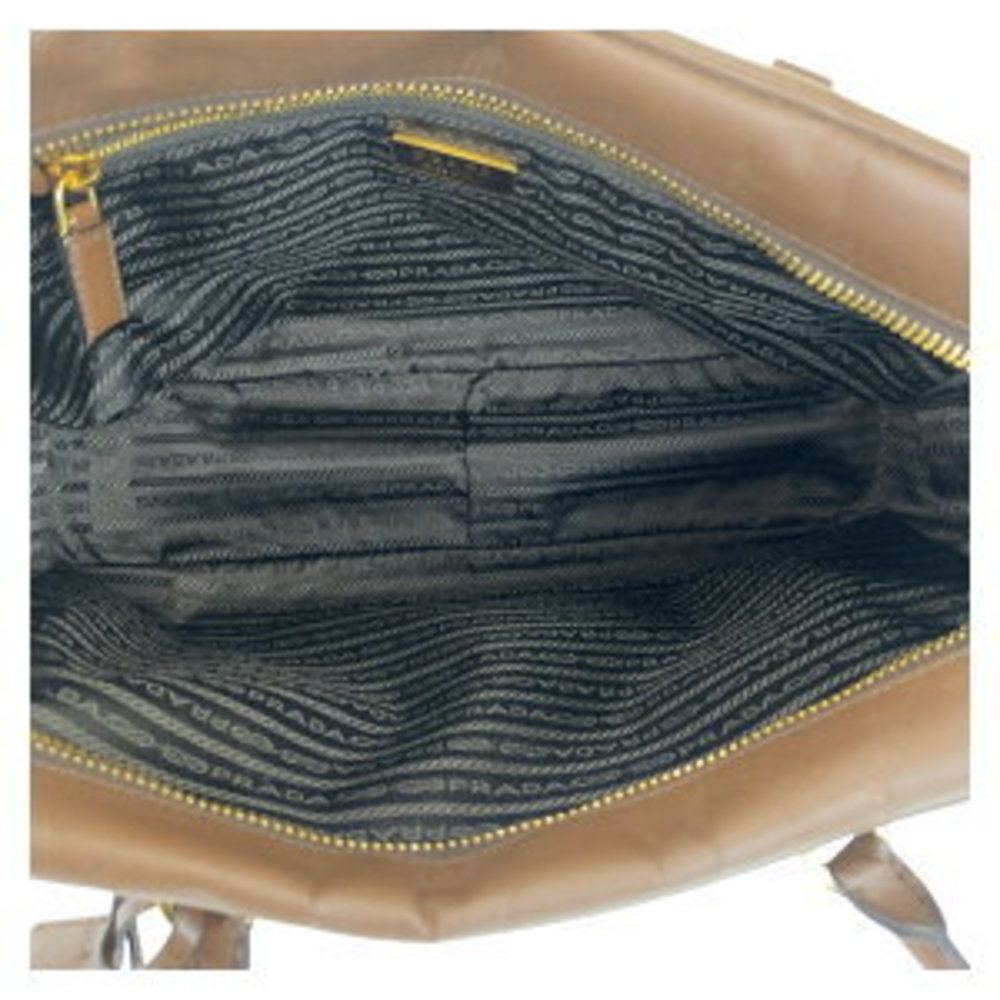 Prada Triangular Brown Leather Shoulder Bag - image 8